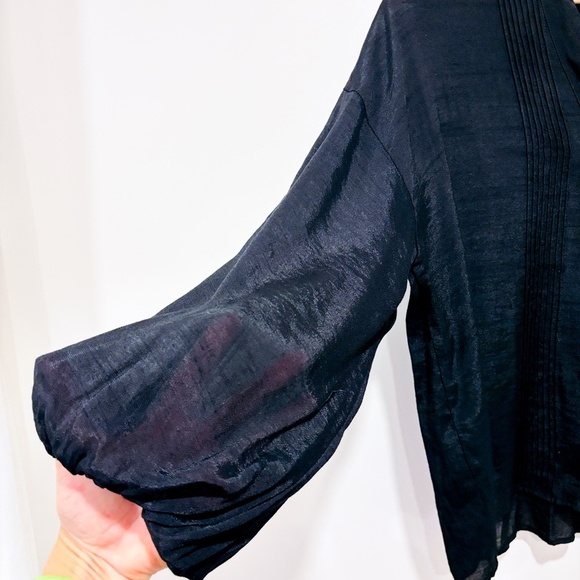 BANANA REPUBLIC Black semi-sheer blouse - Picture 6 of 8